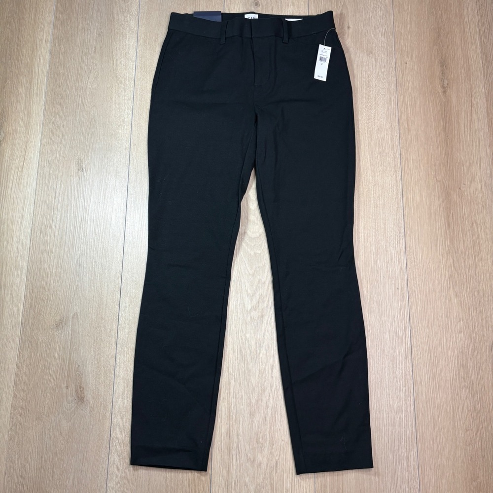 Gap Signature Skinny Ankle Pants Womens 2 Black Mid Rise Stretch Trousers NWT